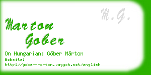 marton gober business card