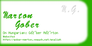 marton gober business card